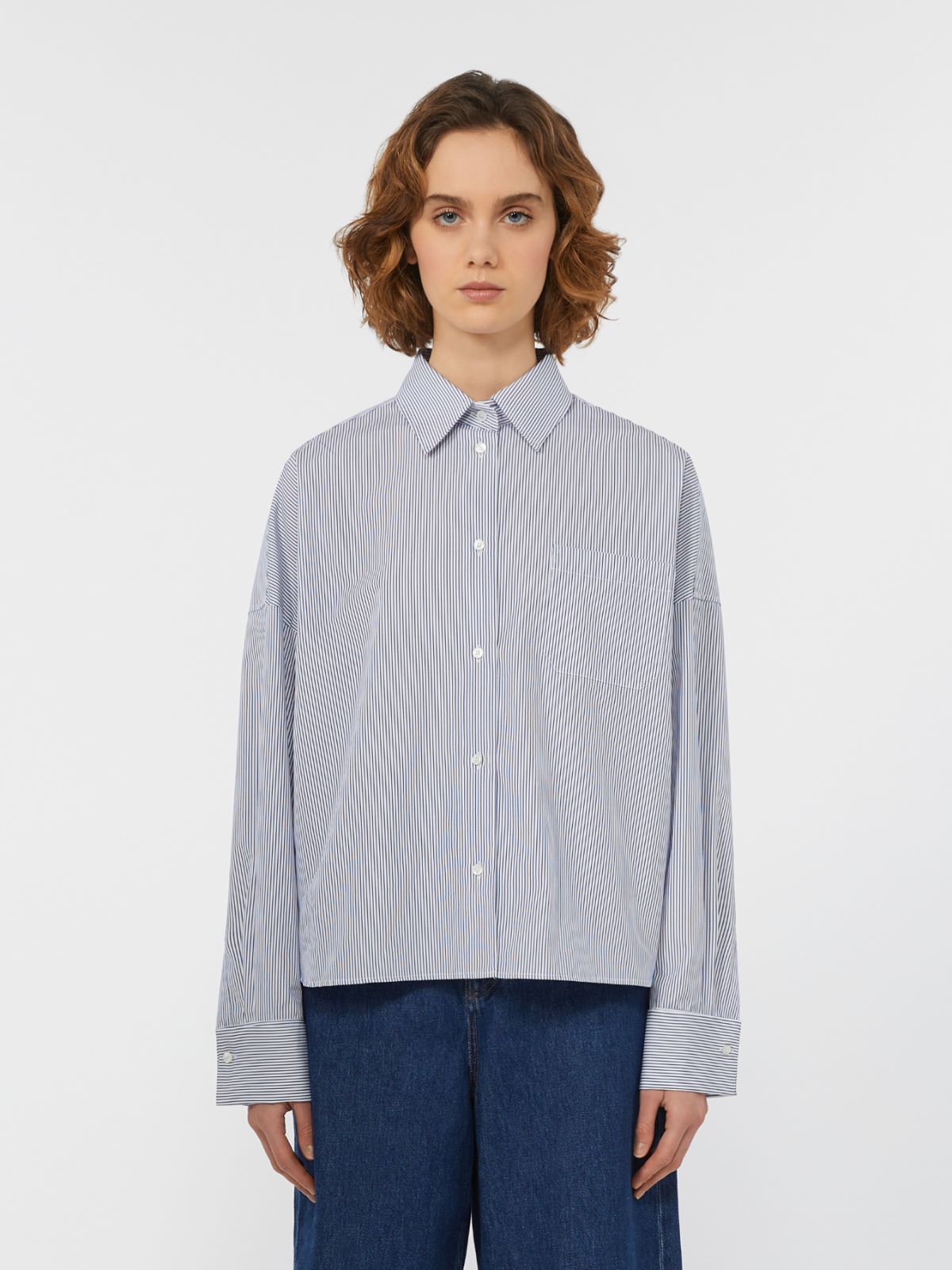 Oversized poplin shirt - NAVY - Max Mara - 2