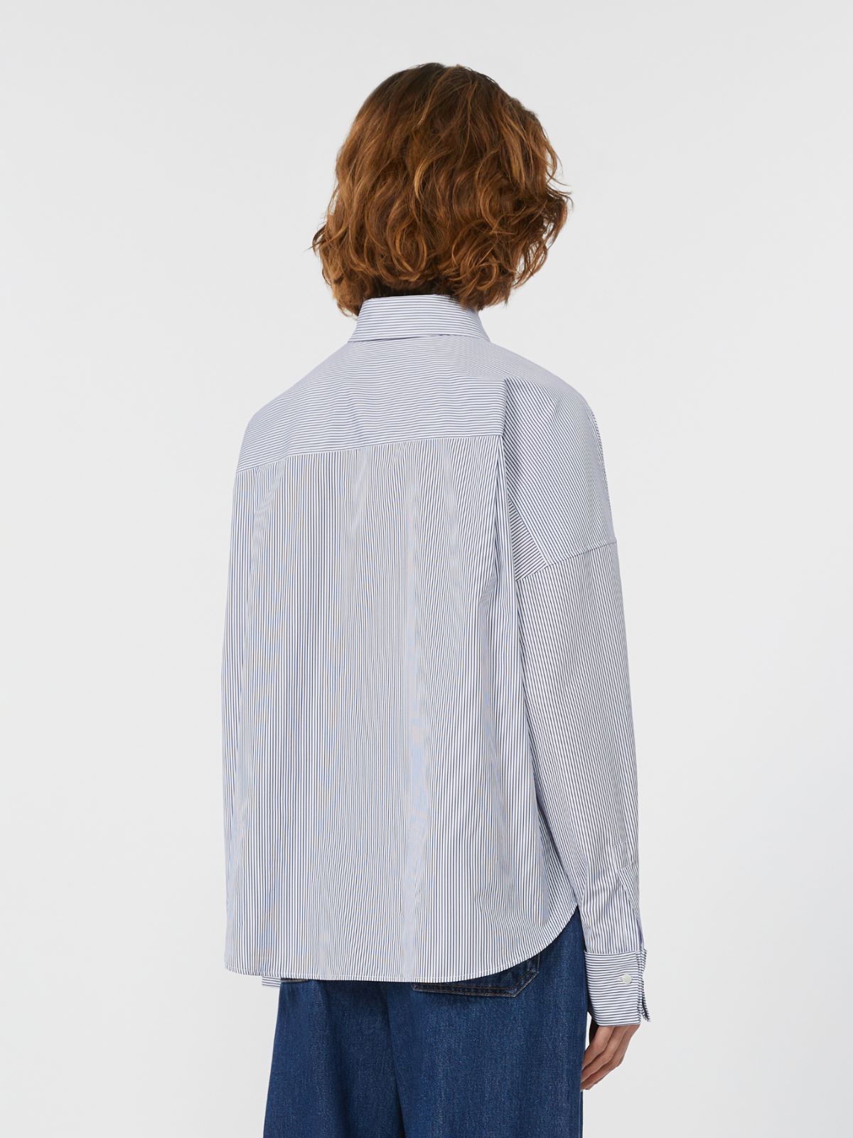 Oversized poplin shirt - NAVY - Max Mara - 3