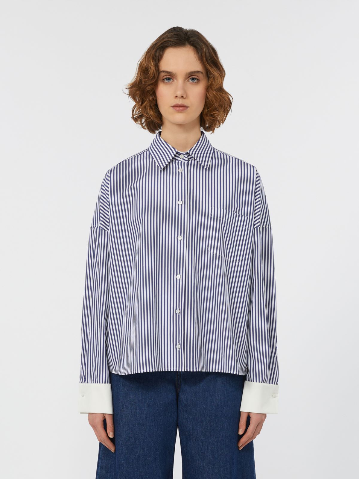 Oversized poplin shirt - NAVY - Max Mara - 2