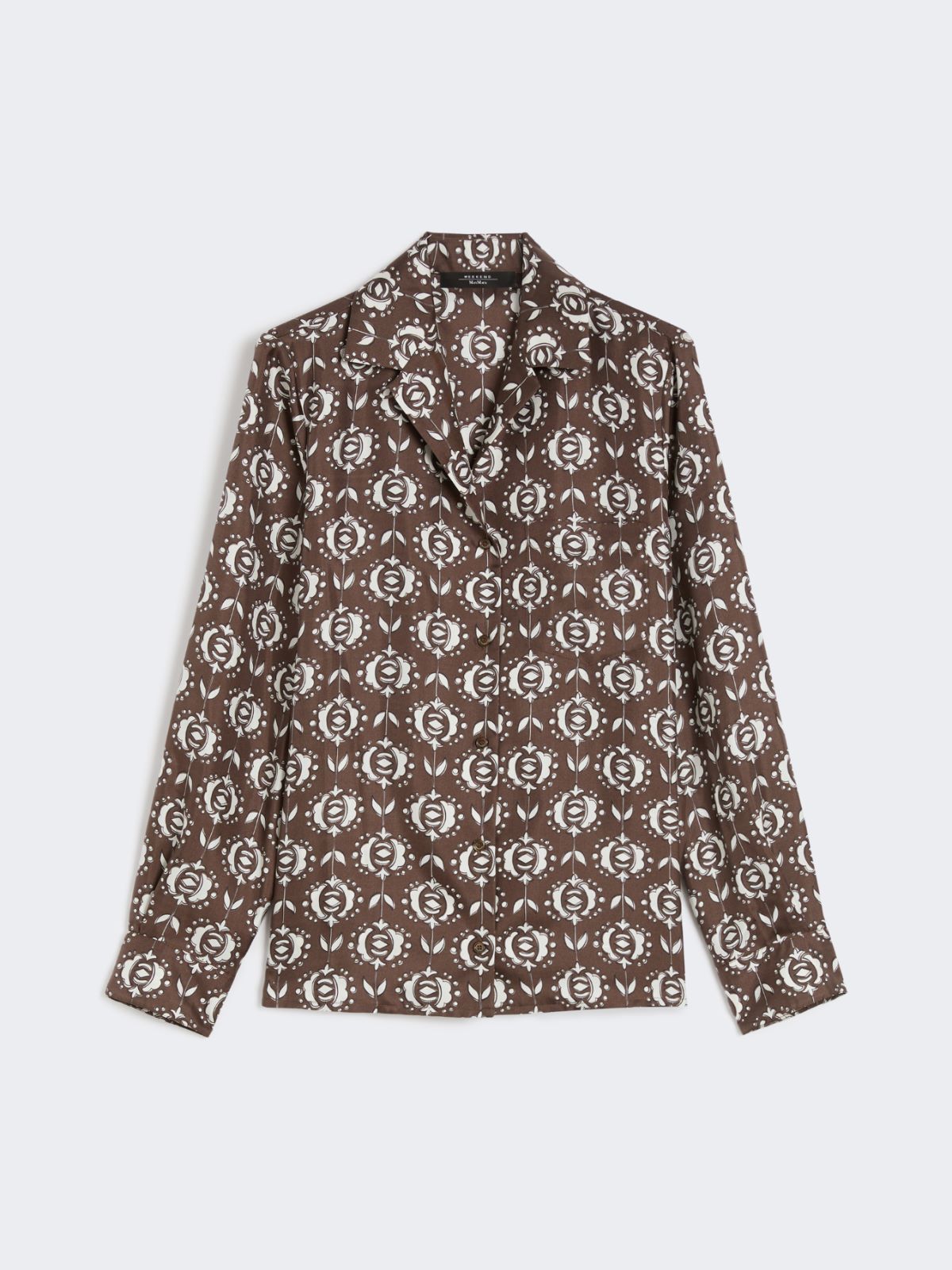 Printed silk pyjama shirt - BROWN - Max Mara - 9