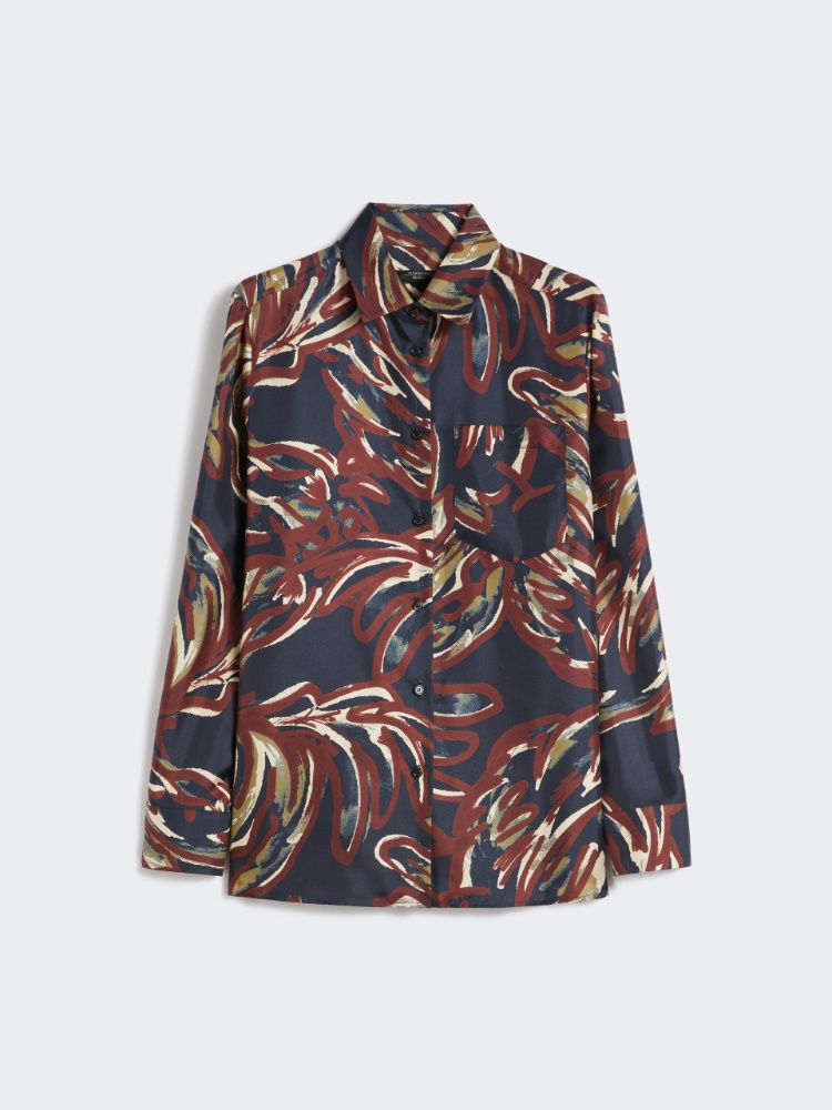 Chemise en sergé imprimé - BLEU MARINE - Max Mara