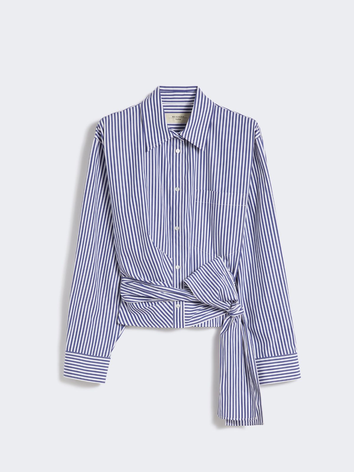 Draped cotton shirt - NAVY - Max Mara - 10
