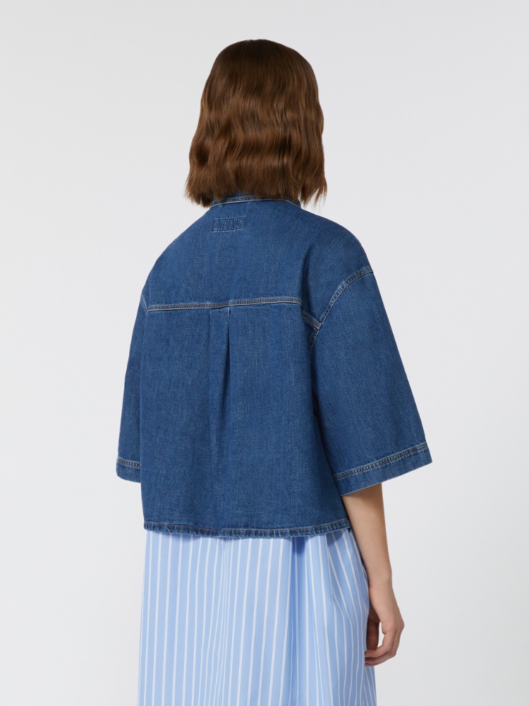 Denim cropped shirt, navy | 