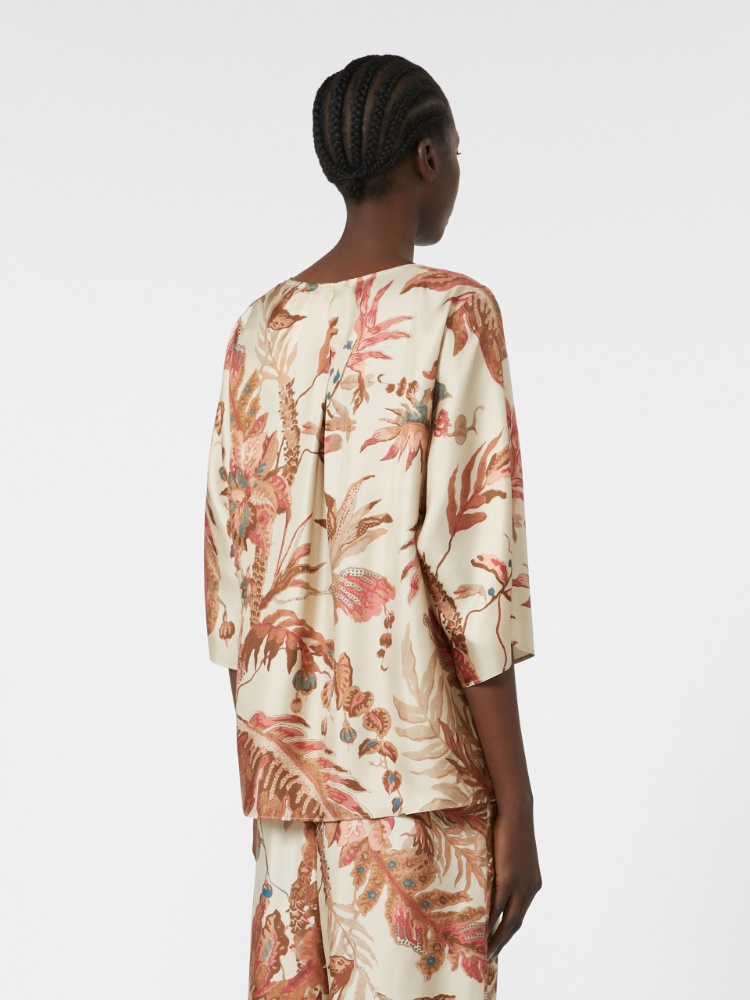 Tシャツ・カットソー Weekend Max Mara FILIPPO - Printed silk soft blouse WEEKEND MAX MARA Filippo Floral Print Silk Blouse in Light