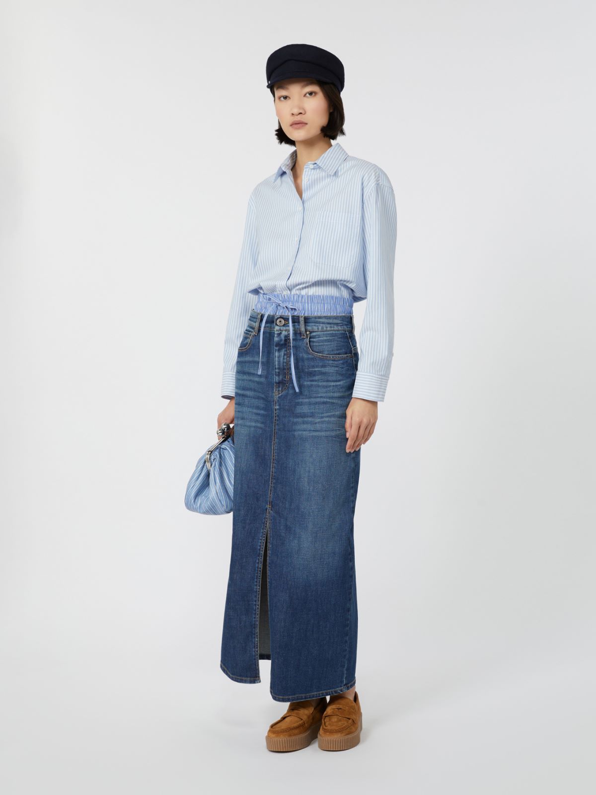 Cotton Oxford shirt + LIGHT BLUE - Max Mara