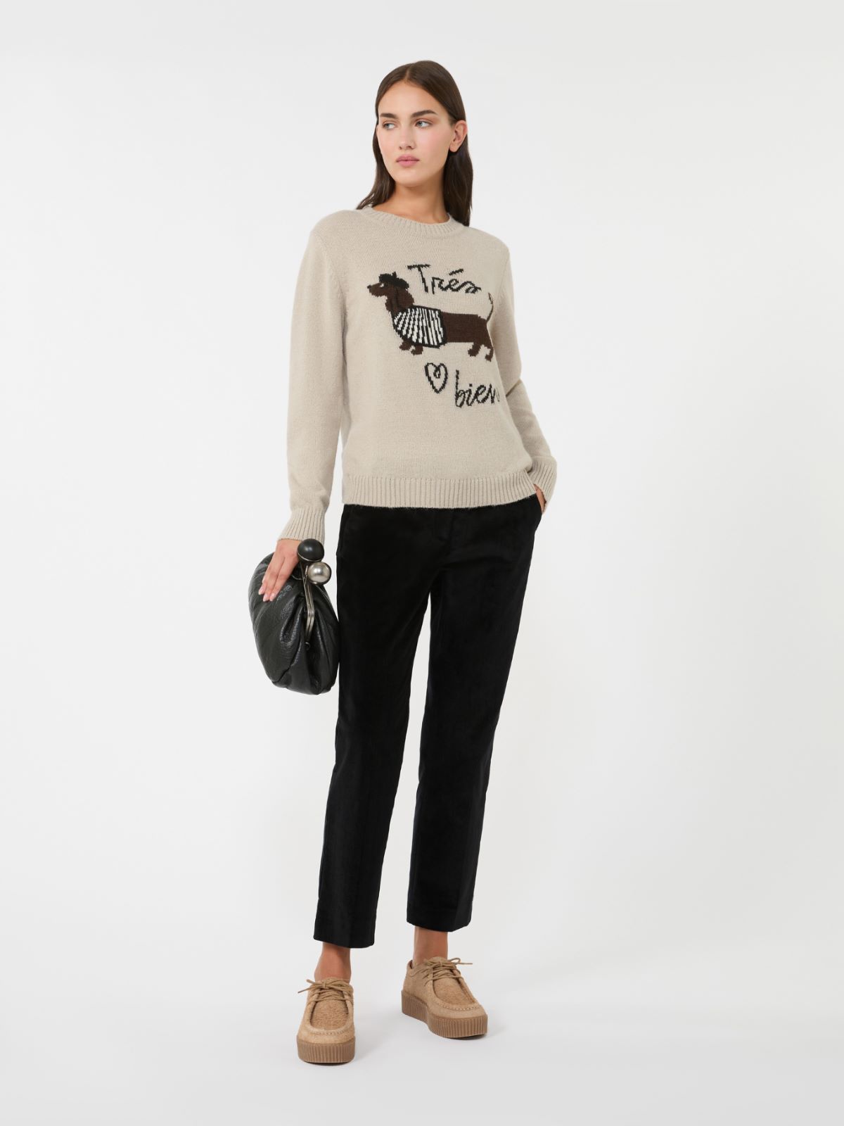 Corduroy trousers - BLACK - Max Mara