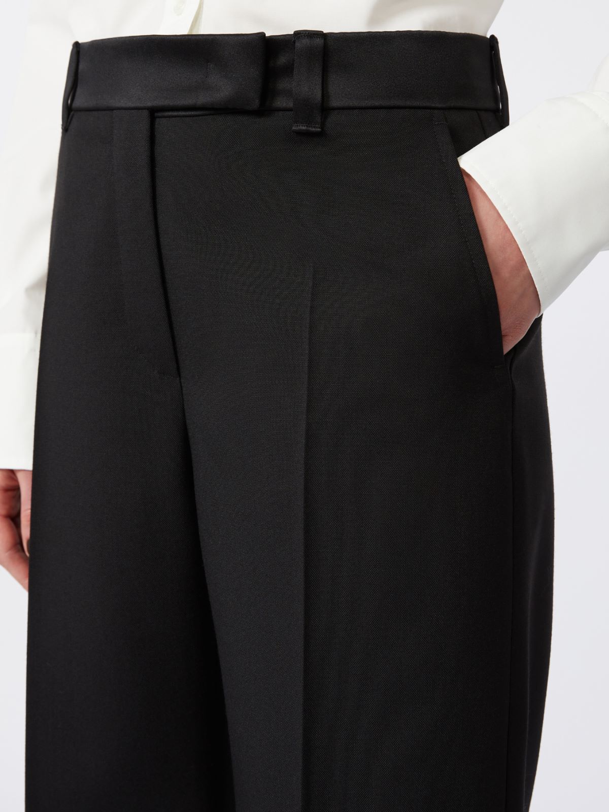 Hose aus Wollcanvas - SCHWARZ - Max Mara - 4