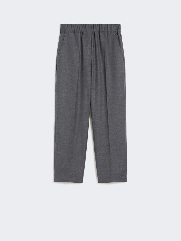 Wool flannel trousers - MEDIUM GREY - Max Mara