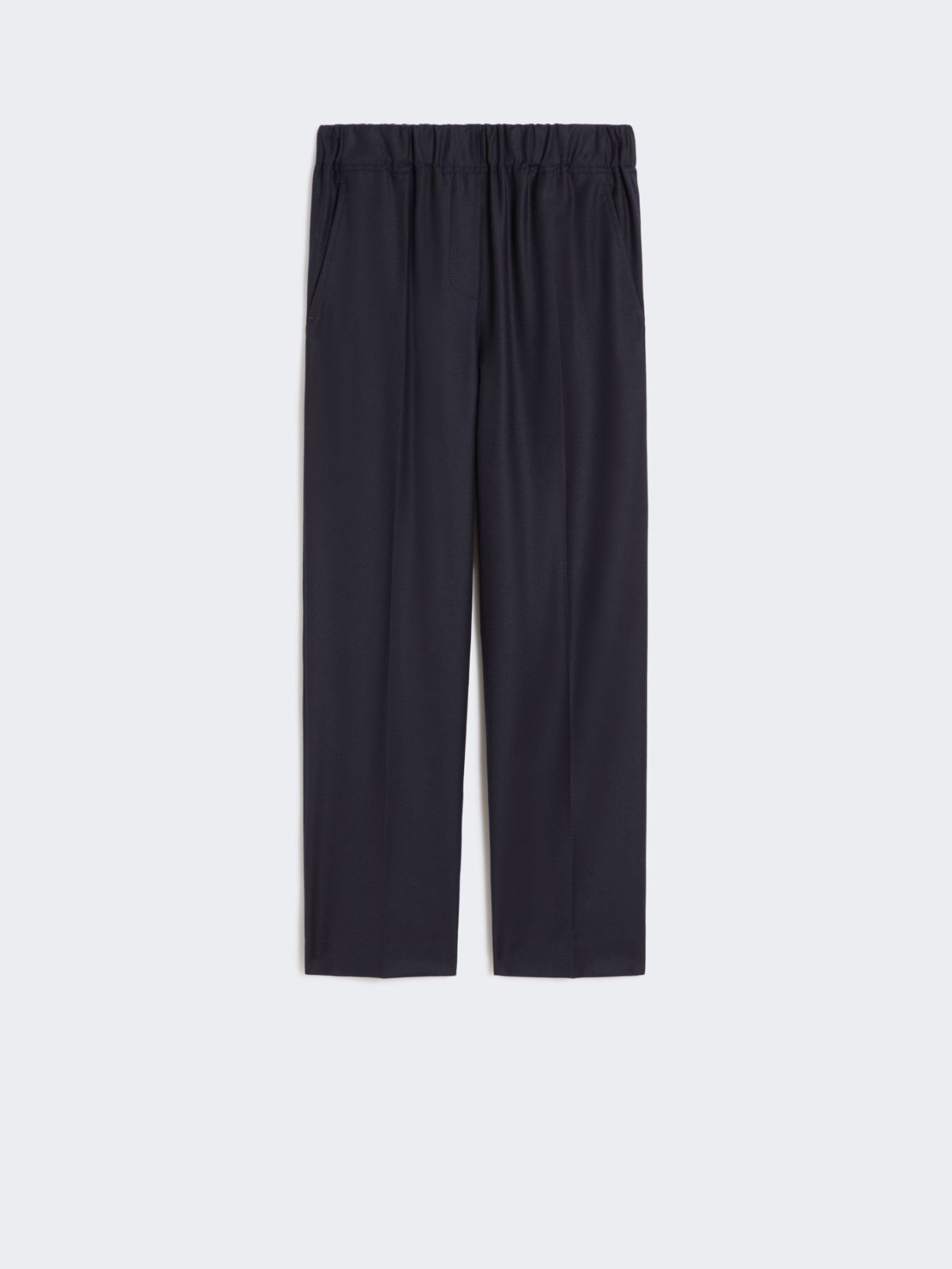 Wool flannel trousers - NAVY - Max Mara - 8