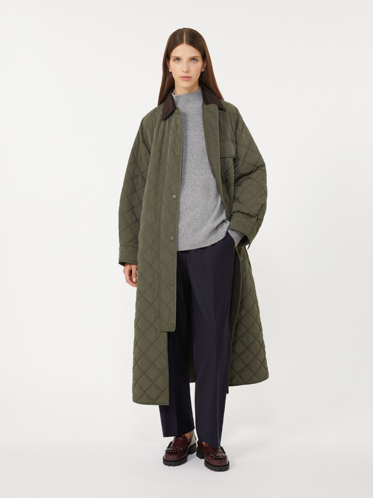 Wool flannel trousers - NAVY - Max Mara