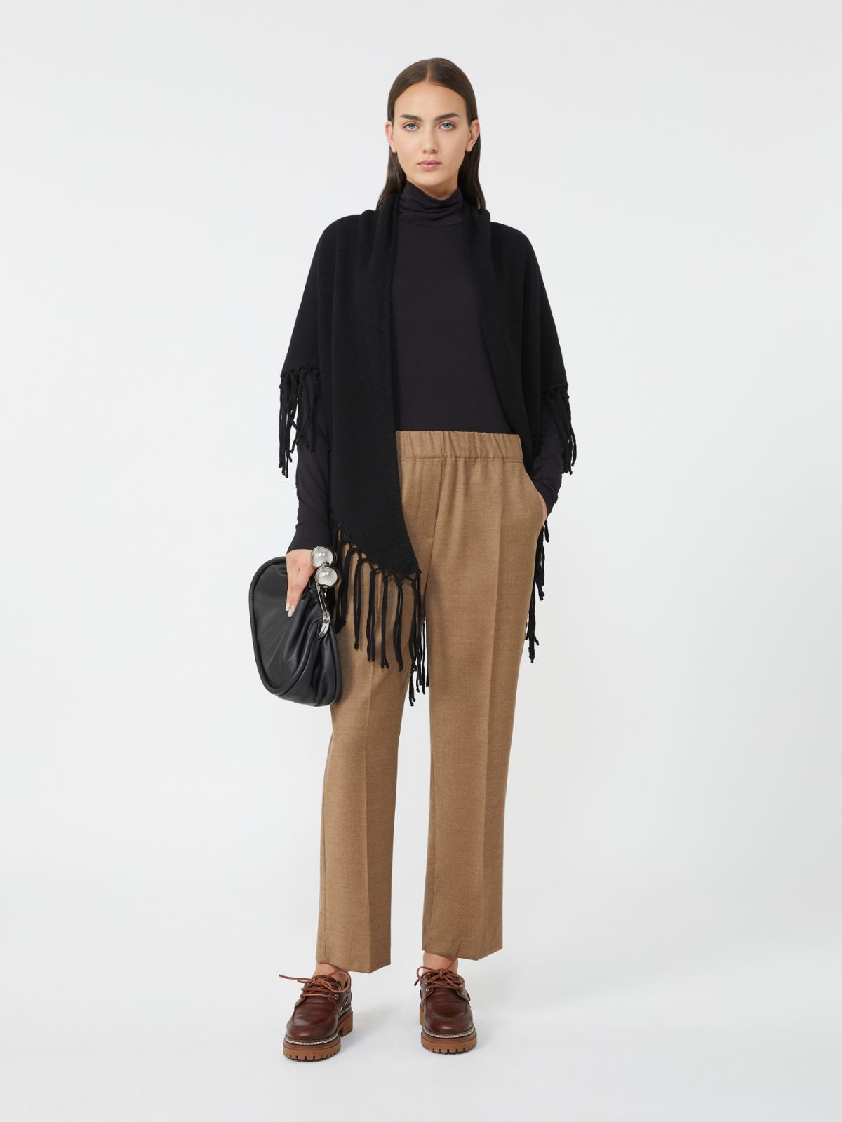 Wool flannel trousers - HAZELNUT BROWN - Max Mara