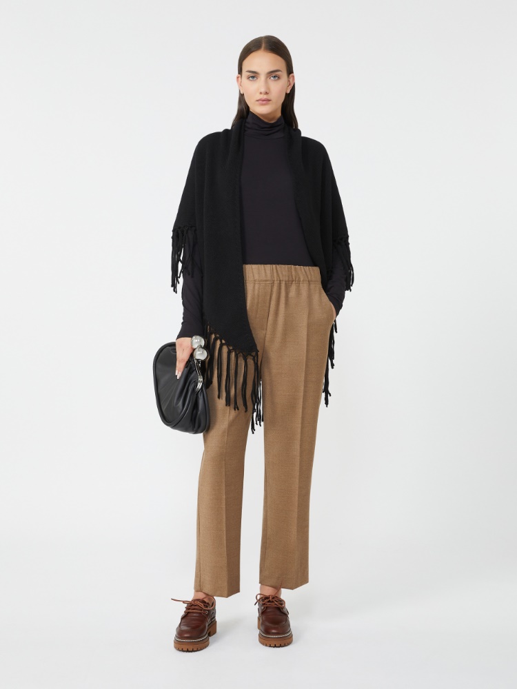 Wool flannel trousers - HAZELNUT BROWN - Max Mara