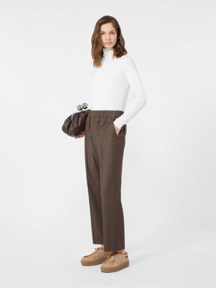 Wool flannel trousers - CHOCOLATE - Max Mara