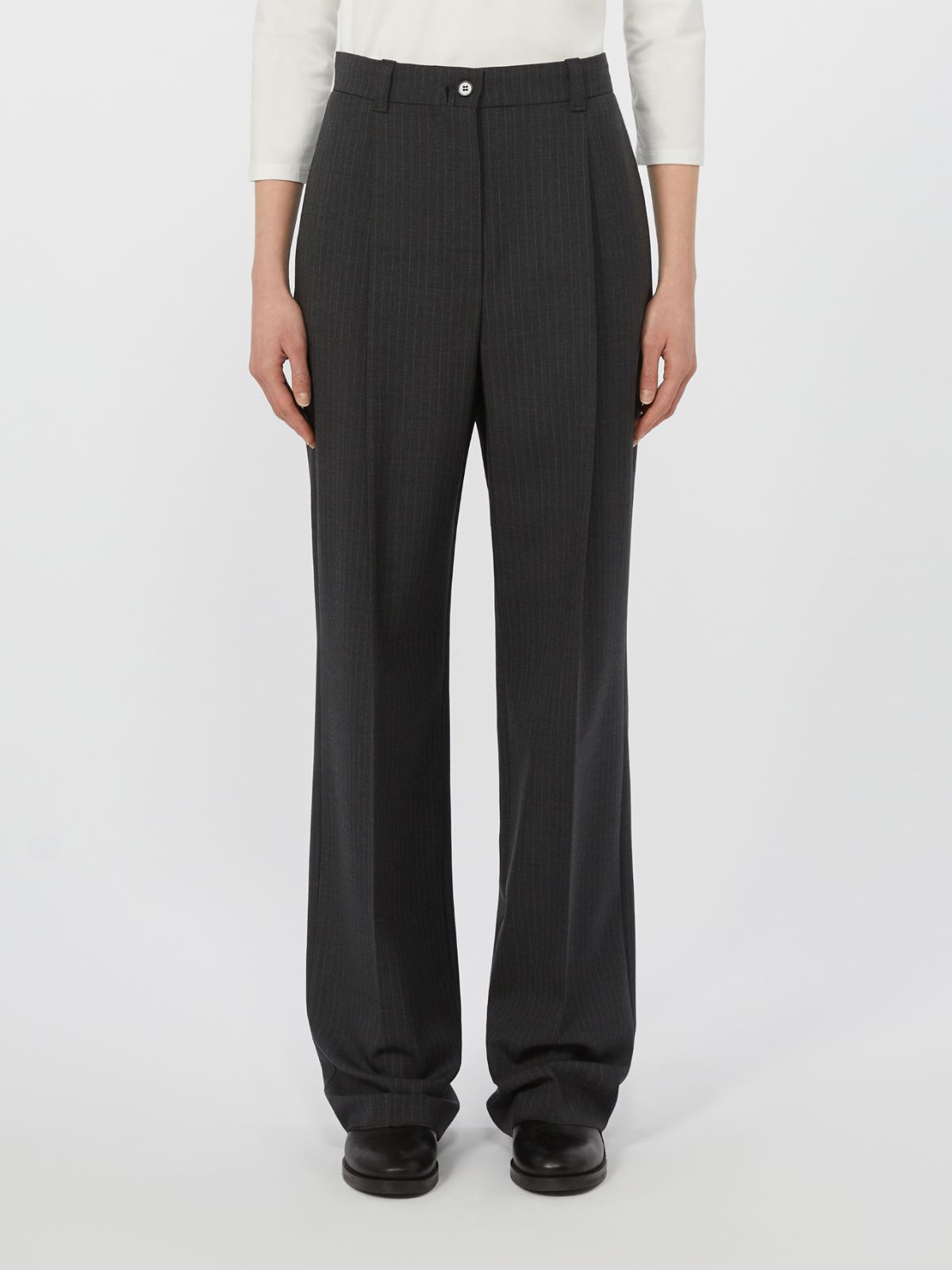 Wool cloth trousers - DARK GREY - Max Mara - 2