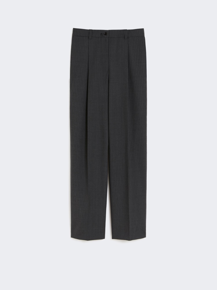 Wool cloth trousers - DARK GREY - Max Mara