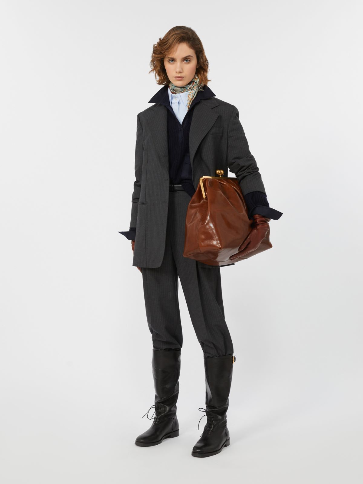 Wool cloth trousers - DARK GREY - Max Mara