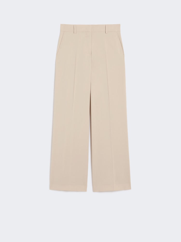 Wool palazzo trousers - BEIGE - Max Mara
