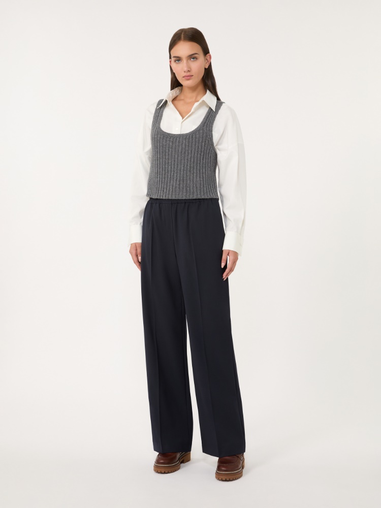 Hose aus technischer Wollgabardine - BLAU - Max Mara