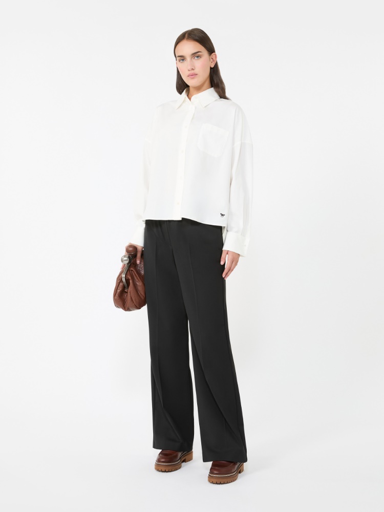 Technical gabardine wool trousers‎‎ - BLACK - Max Mara