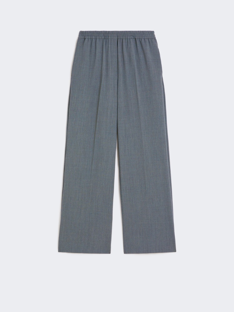Technical gabardine wool trousers - MEDIUM GREY - Max Mara