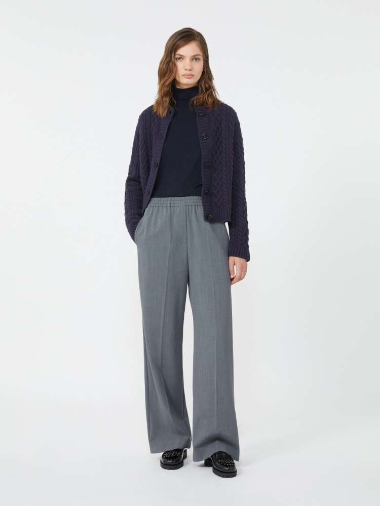 Technical gabardine wool trousers‎‎ - MEDIUM GREY - Max Mara