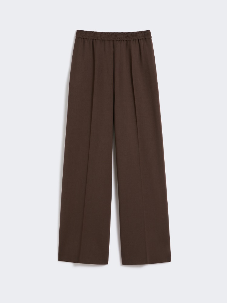 Technical gabardine wool trousers‎‎ - CHOCOLATE - Max Mara