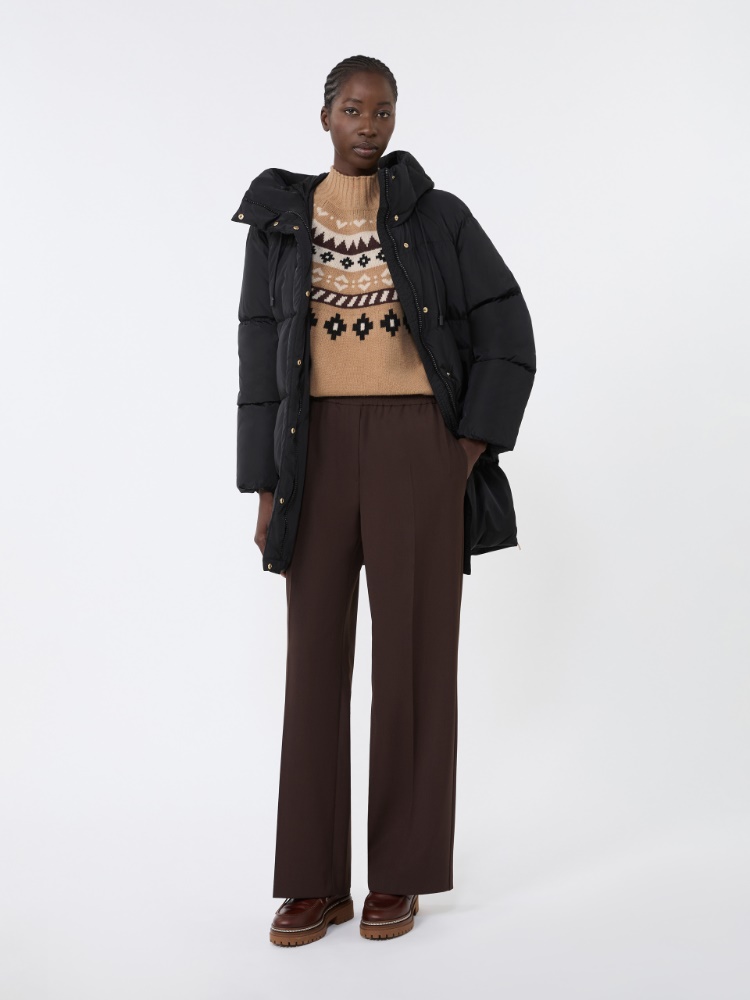 Hose aus technischer Wollgabardine - SCHOKOLADE - Max Mara