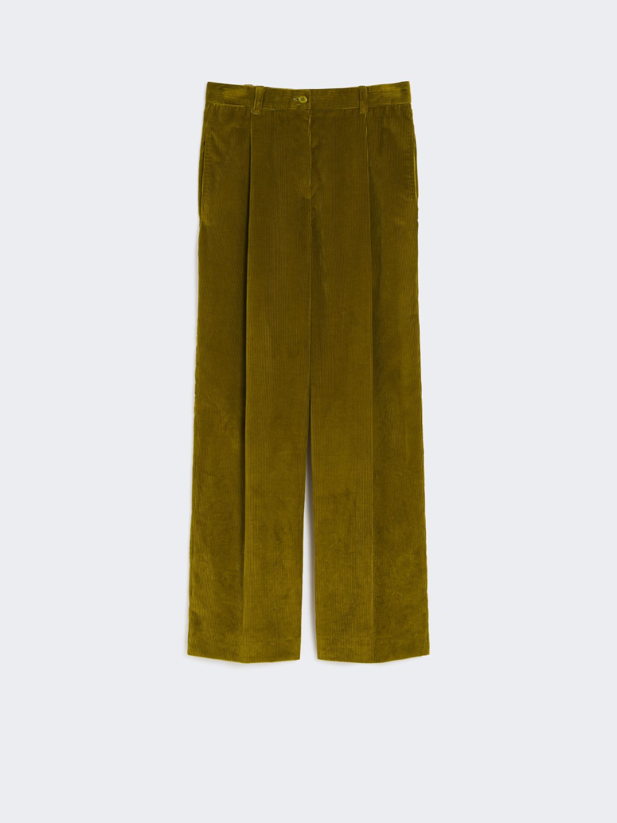 Cotton velvet trousers - OLIVE GREEN - Max Mara - 8