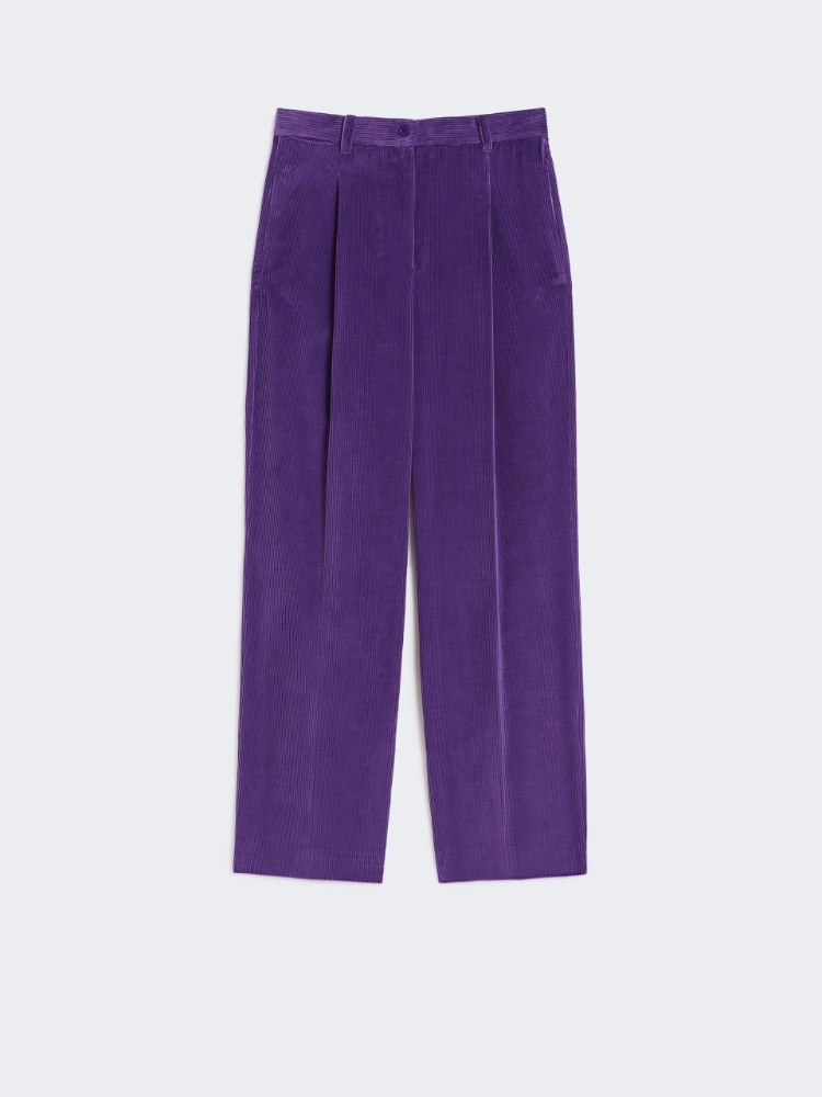 Cotton velvet trousers - PURPLE - Max Mara