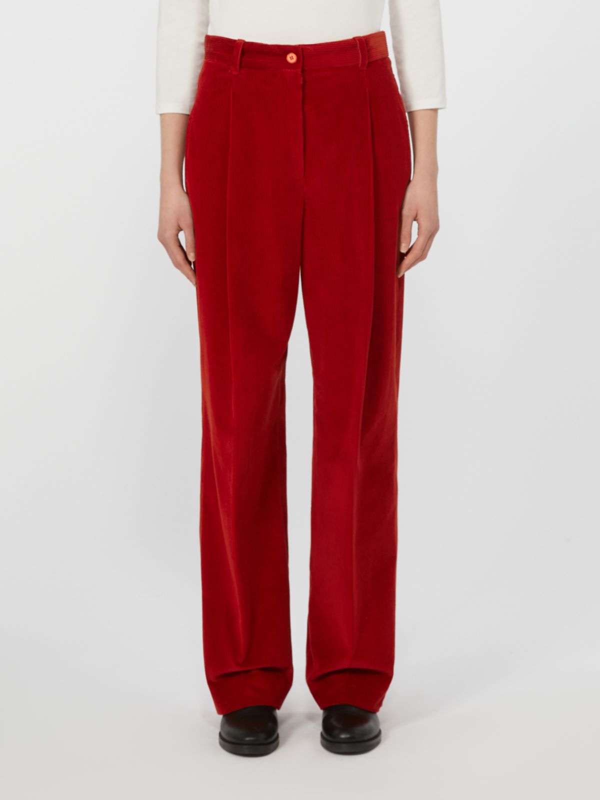 Hose aus Baumwollsamt - ROT - Max Mara - 2