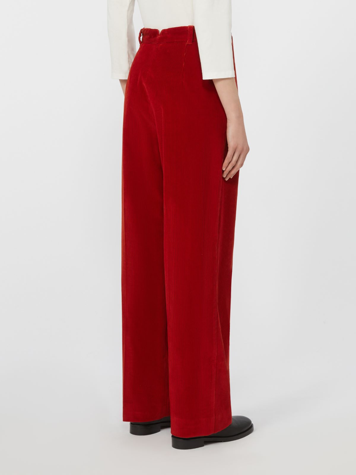 Hose aus Baumwollsamt - ROT - Max Mara - 3