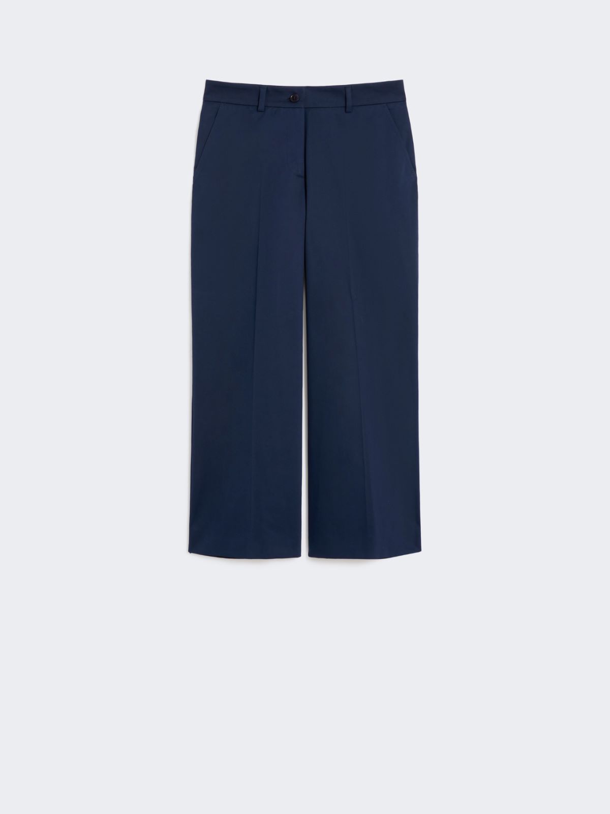 Cotton satin cropped trousers - NAVY - Max Mara - 8