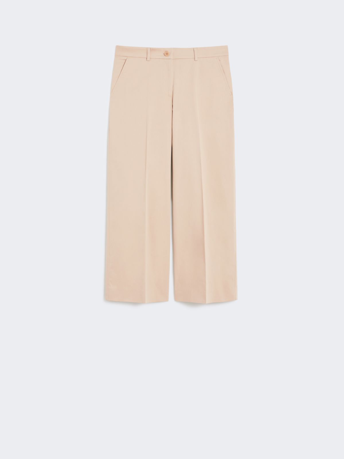 Cotton satin cropped trousers - BEIGE - Max Mara - 8