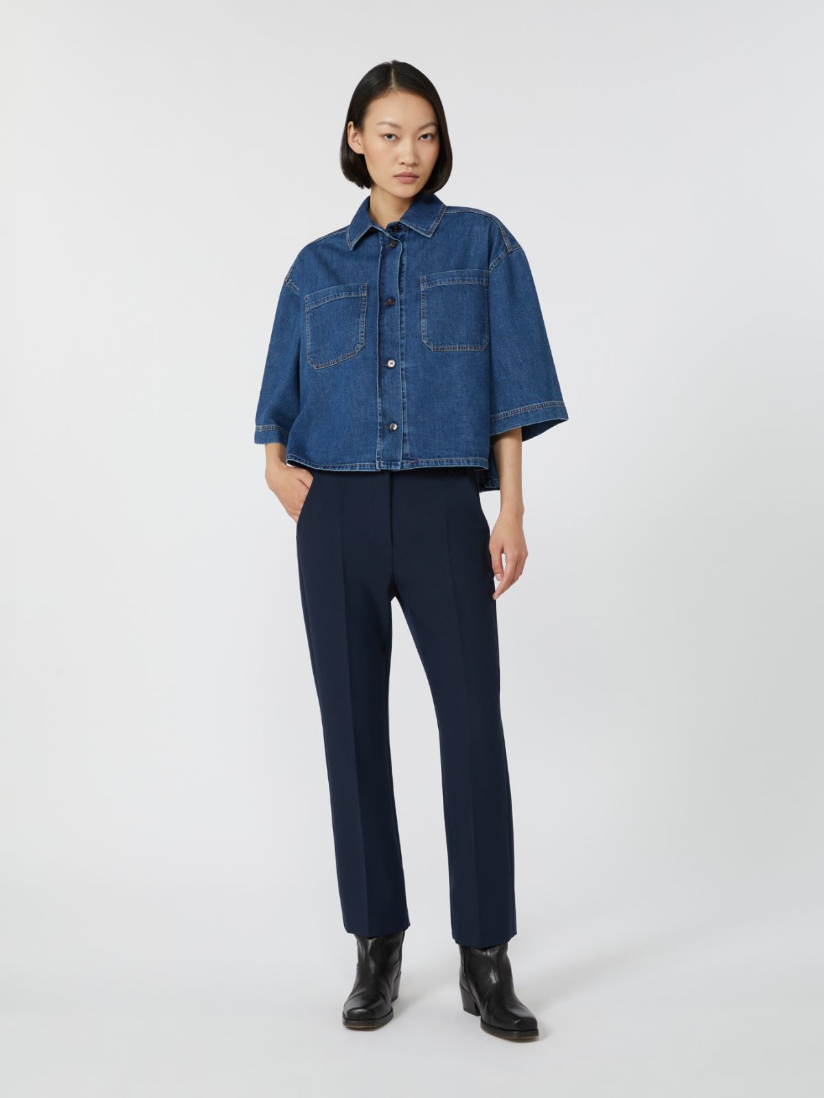 프레다 폴리 팬츠 - NAVY - Max Mara