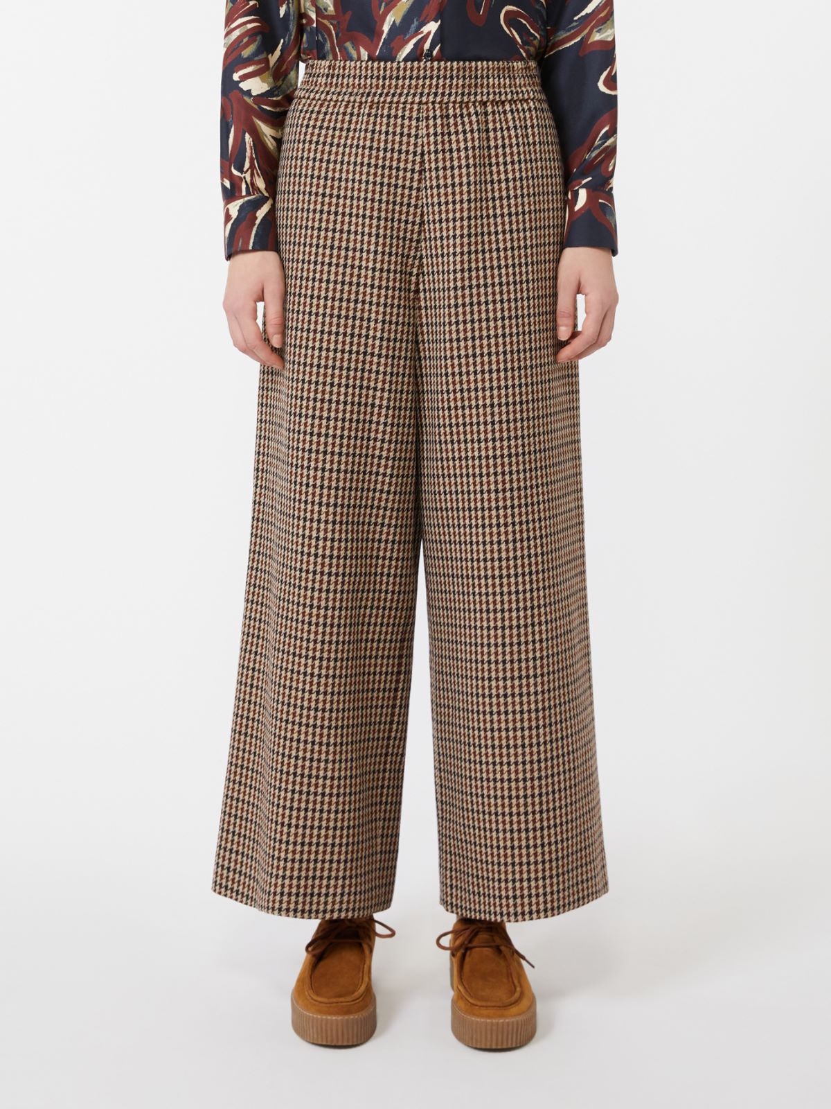Basketweave wool and cotton trousers - WINE-COLOURED - Max Mara - 2