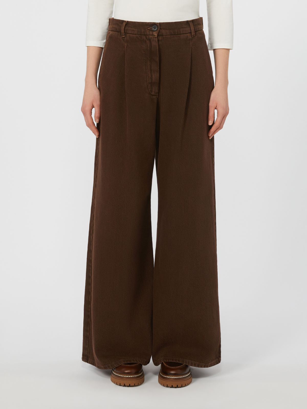 Cotton bull trousers - CHOCOLATE - Max Mara - 2