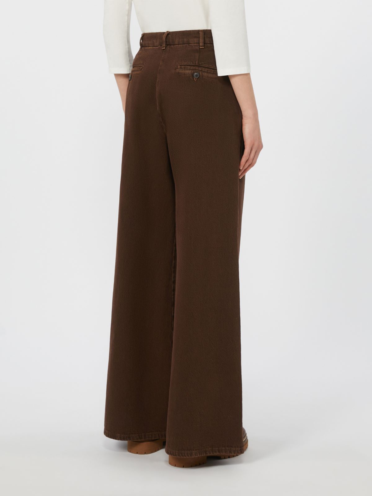 Cotton bull trousers - CHOCOLATE - Max Mara - 3
