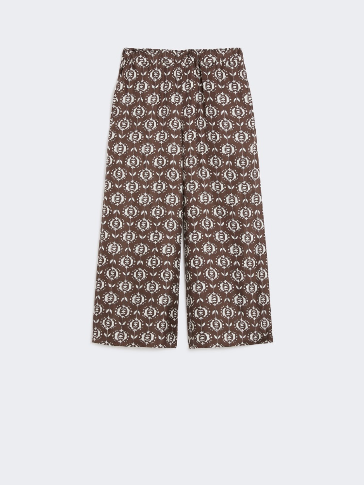 【MAX MARA】[トロペーア] ピュア シルク プリント パンツ トロペーア] ピュア シルク プリント パンツ, cocoa | 