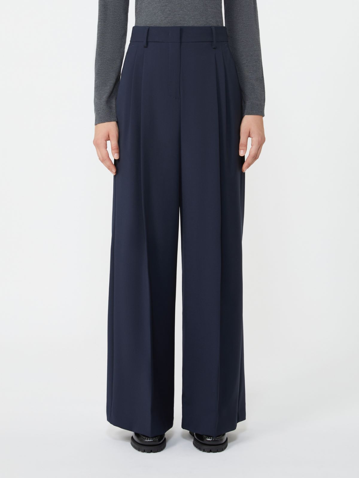 Stretch wool trousers - NAVY - Max Mara - 2