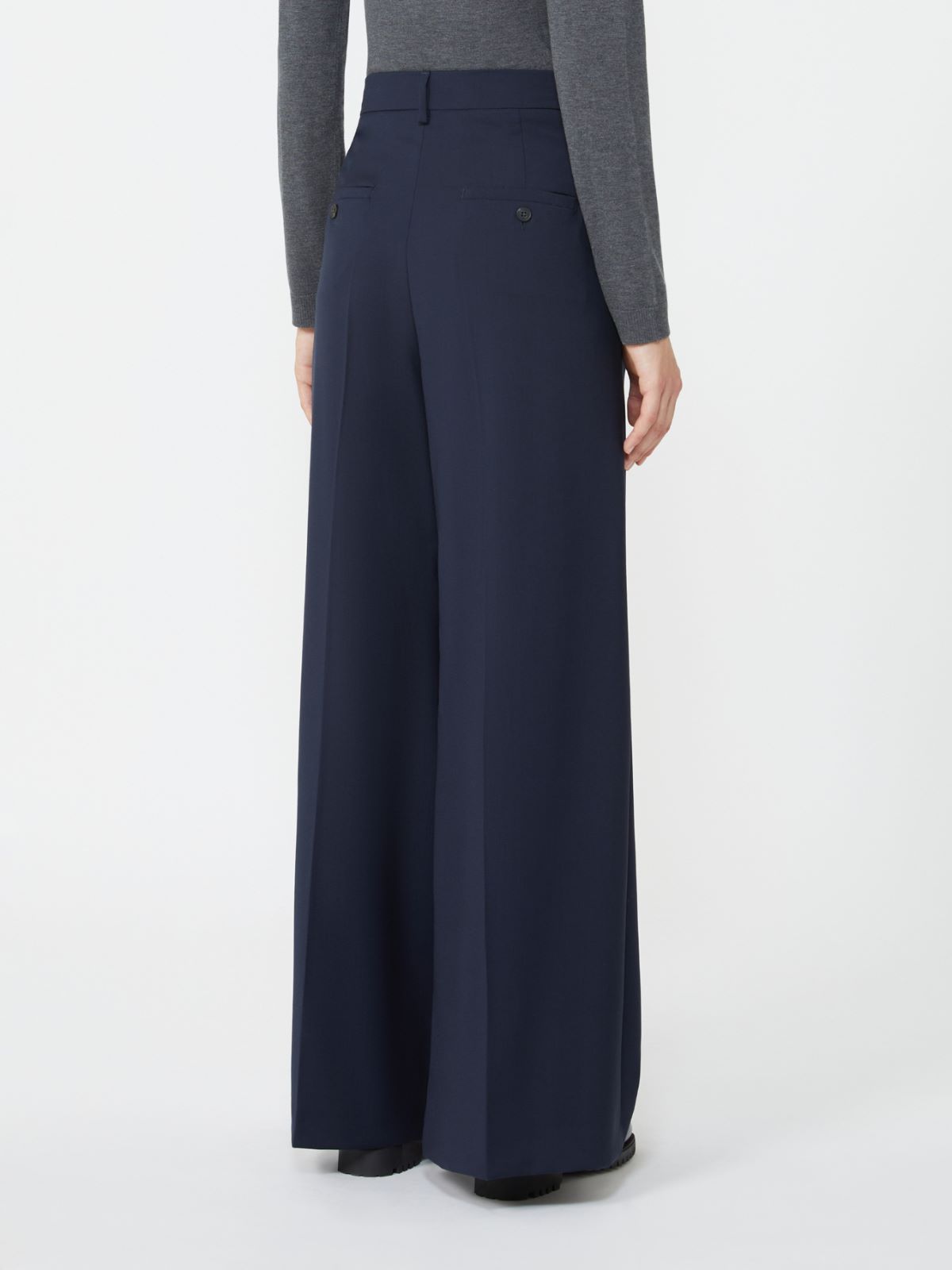 Stretch wool trousers - NAVY - Max Mara - 3