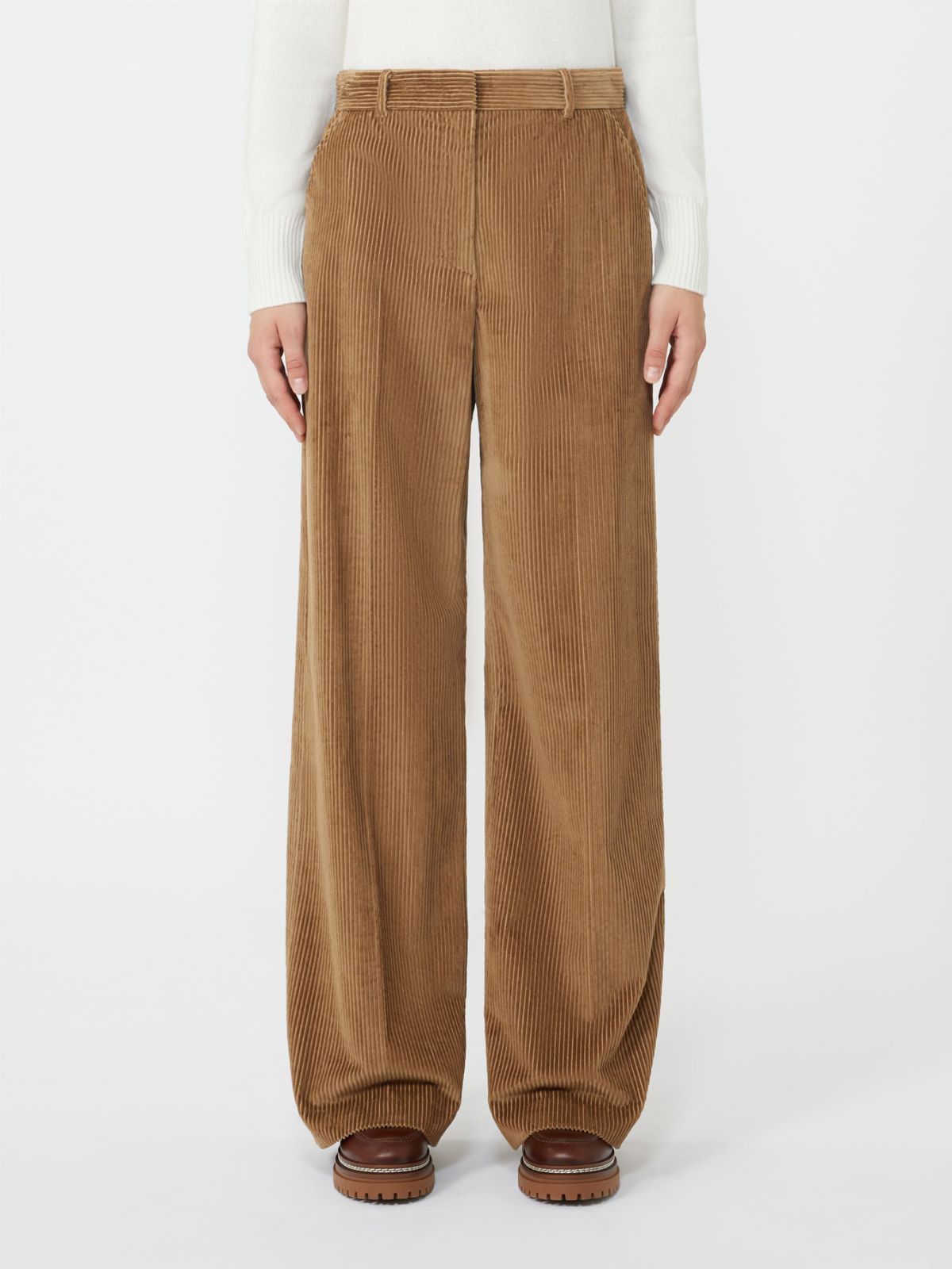 Wide-leg corduroy trousers - HAZELNUT BROWN - Max Mara - 2