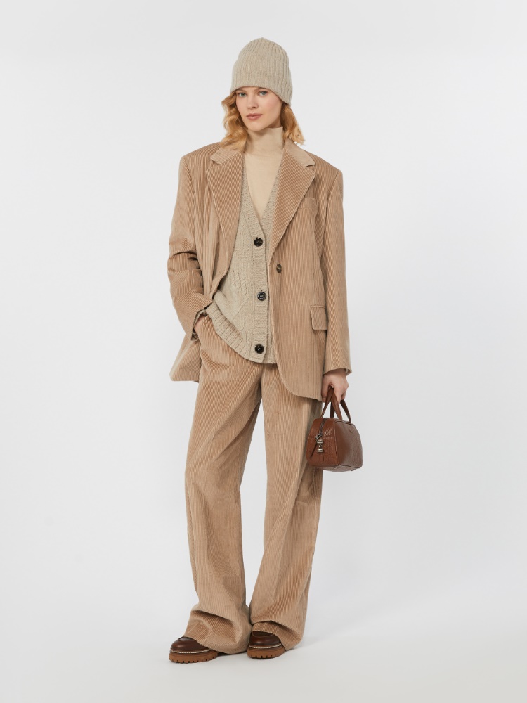 Wide-leg corduroy trousers - SAND - Max Mara