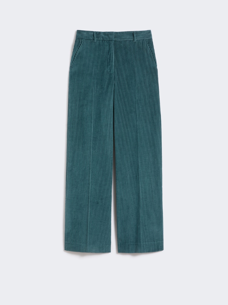 [タニア] ピュア コットン ベルベット パンツ - OIL - Max Mara