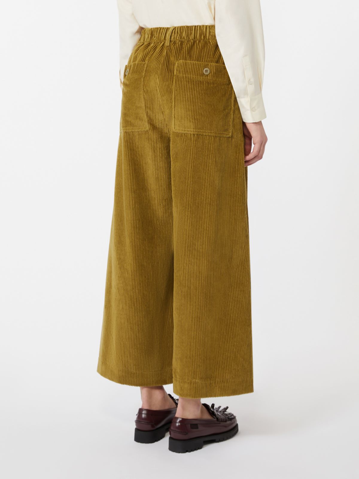 Cropped cotton velvet trousers - OLIVE GREEN - Max Mara - 3