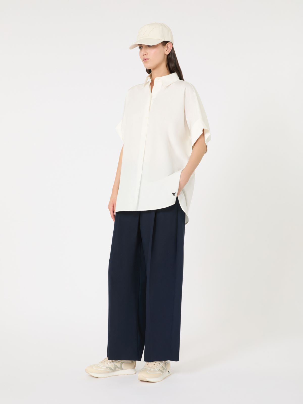 Pure cotton trousers + NAVY - Max Mara