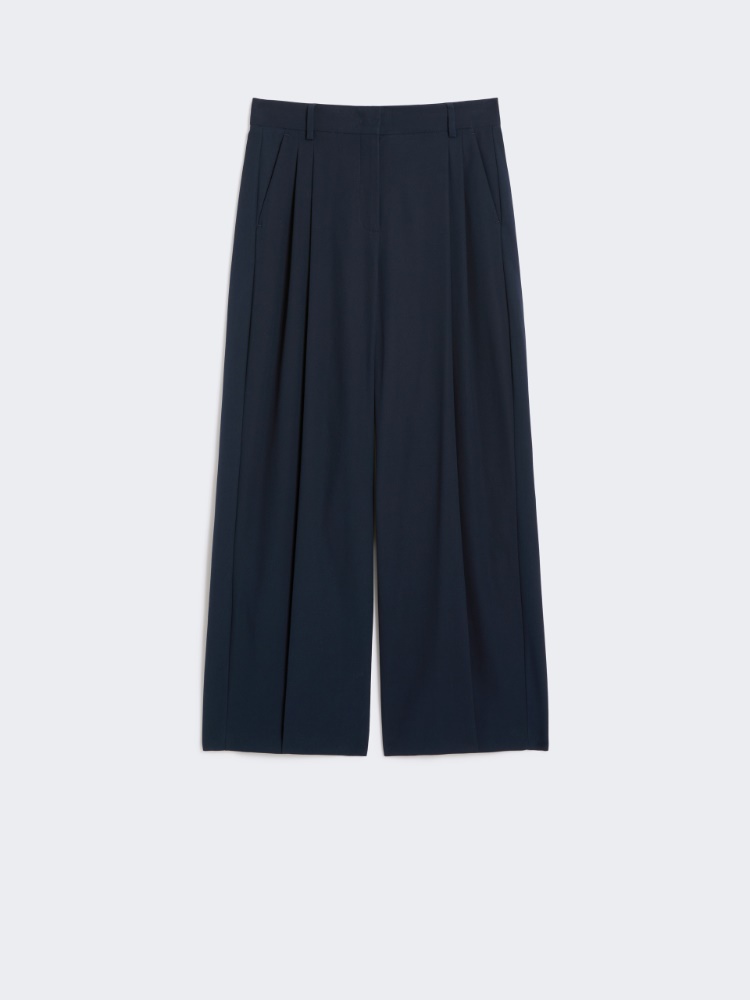 Pure cotton trousers - NAVY - Max Mara