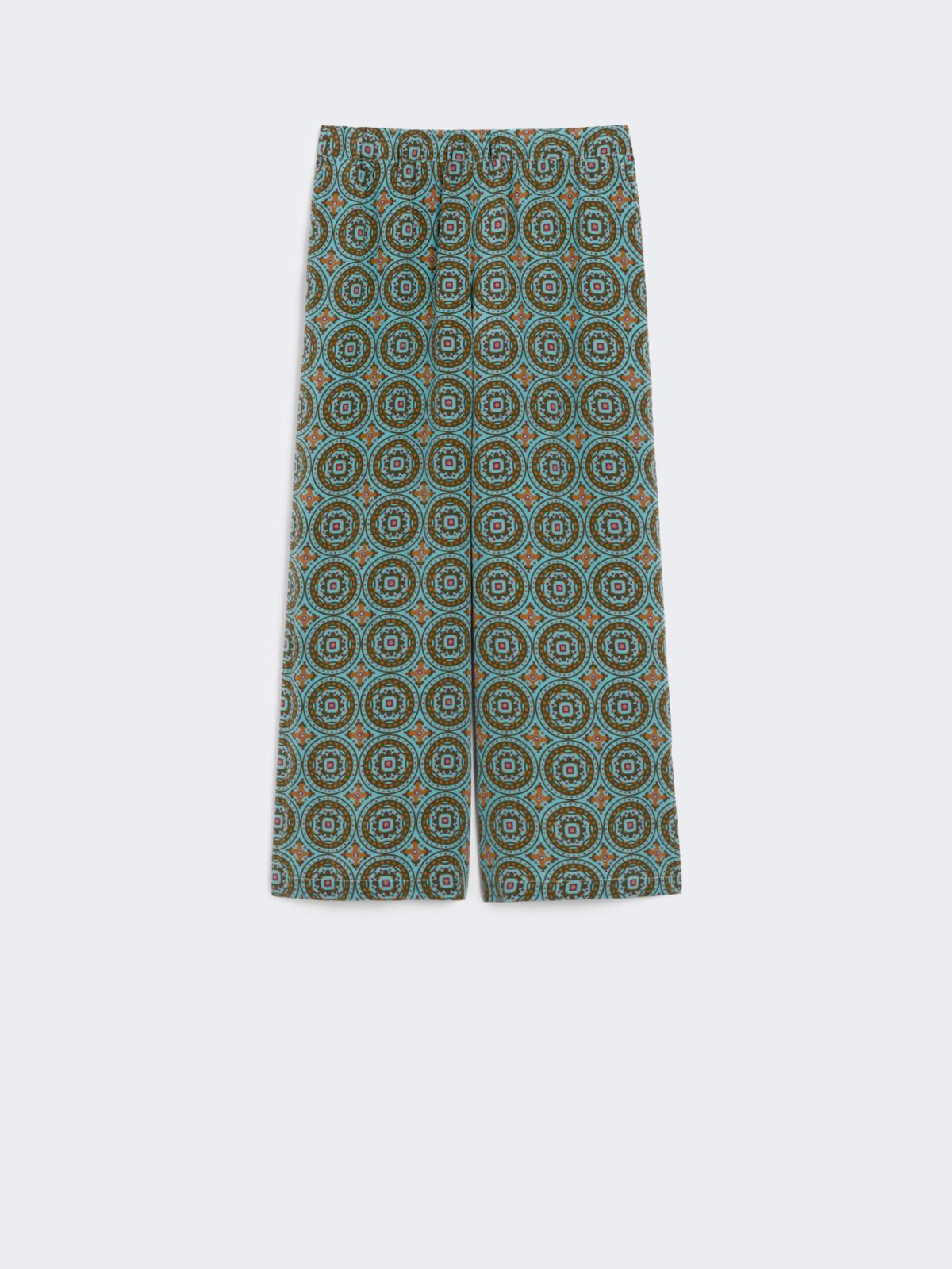 Printed silk cropped trousers - LIGHT BLUE - Max Mara - 8