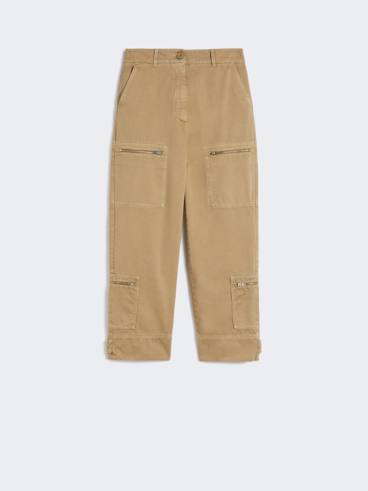 Cotton satin trousers - DESERT - Max Mara