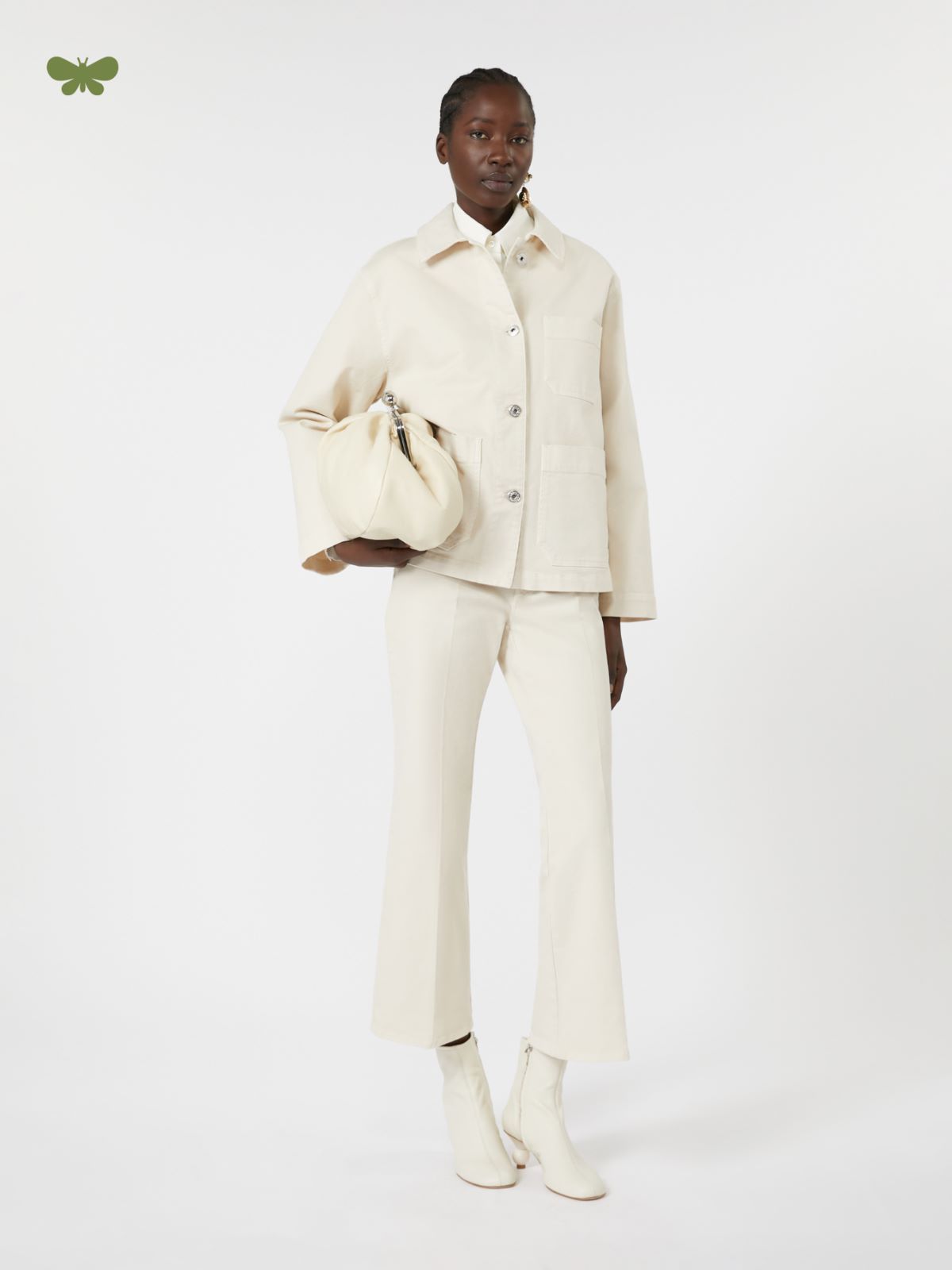 Cotton bull denim jeans - IVORY - Max Mara