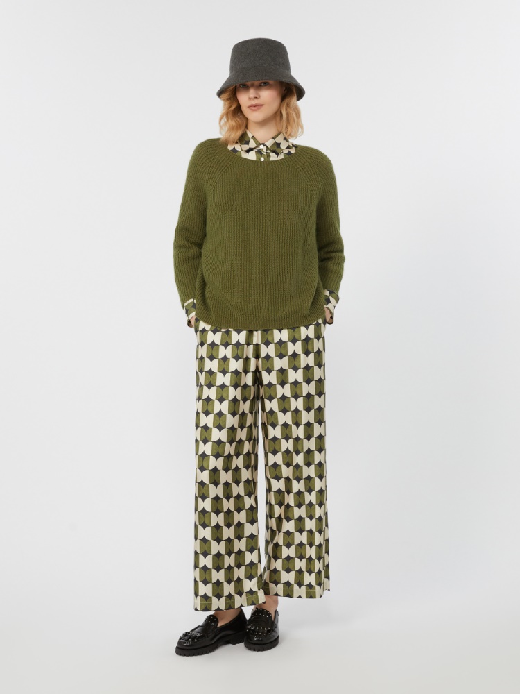 Pantalon en sergé de soie - NOIR - Max Mara